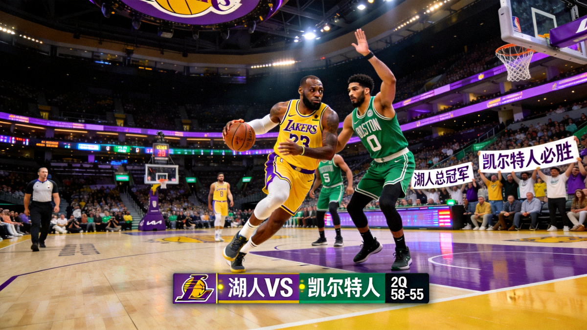 NBA常规赛洛杉矶湖人对阵波士顿凯尔特人焦点战实时转播画面